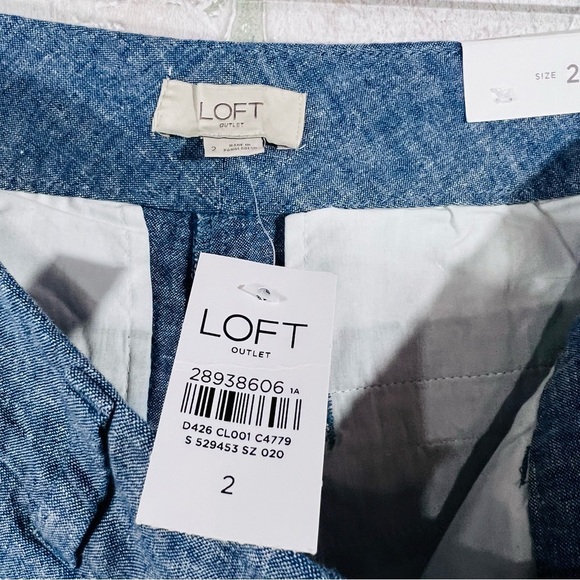 LOFT NWT 4” Linen Blend Shorts in Blue Size 2 - Picture 9 of 10